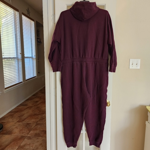 Victoria's Secret Burgundy One Piece Jumpsuit Sweatsuit Comfy Cozy Warm XXL - Picture 3 of 15